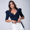 Blusa Manga al Codo Hombros Puff