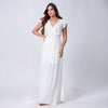 Vestido Largo Cruzado con Volantes