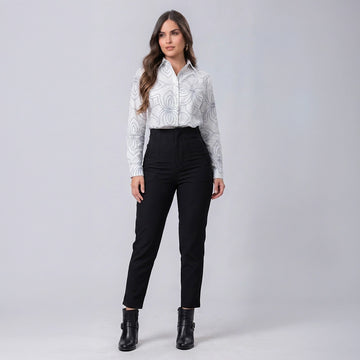 Blusa Manga Larga Estampado Geométrico