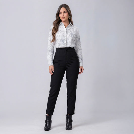 Blusa Manga Larga Estampado Geométrico