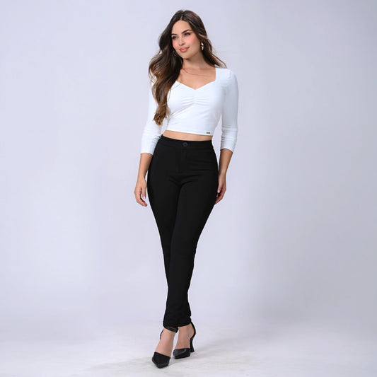 Pantalón Bota Tubo Tiro Alto