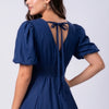 Vestido Corto Manga Globo Escote V