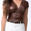 Blusa Manga Corta en Lamé