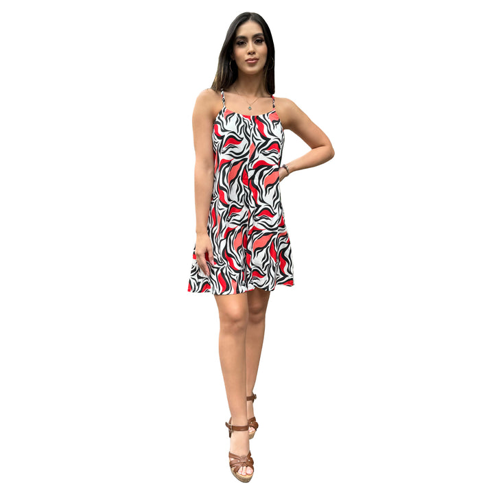 vestido estampado cebra rojo