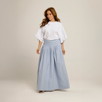 Falda Amplia Celeste