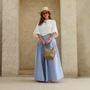 Falda Amplia Celeste